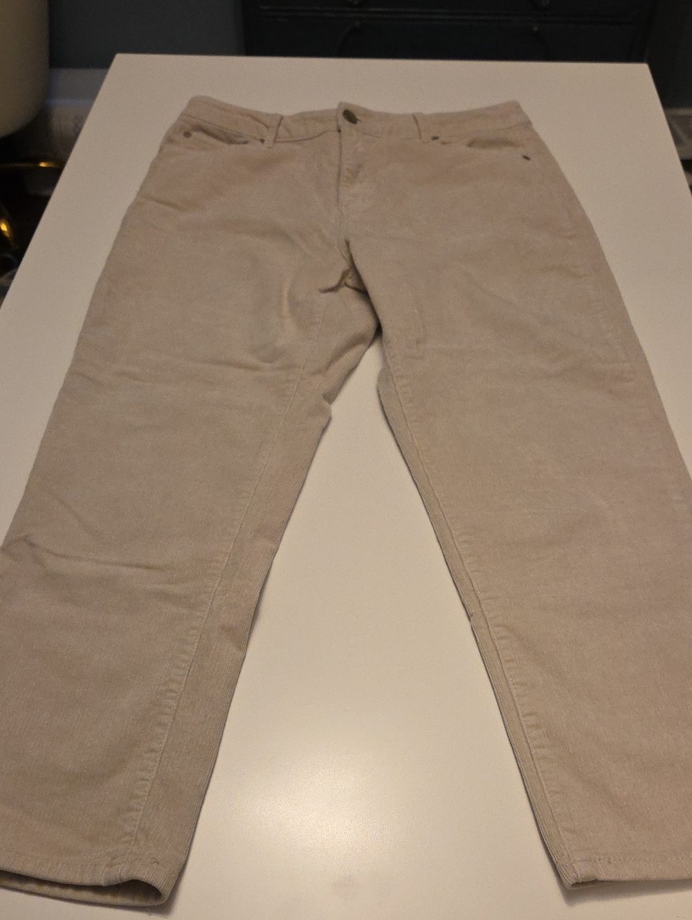 Jones New York Women's Light Beige Corduroy Pants